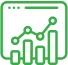 a green icon with a graph on it